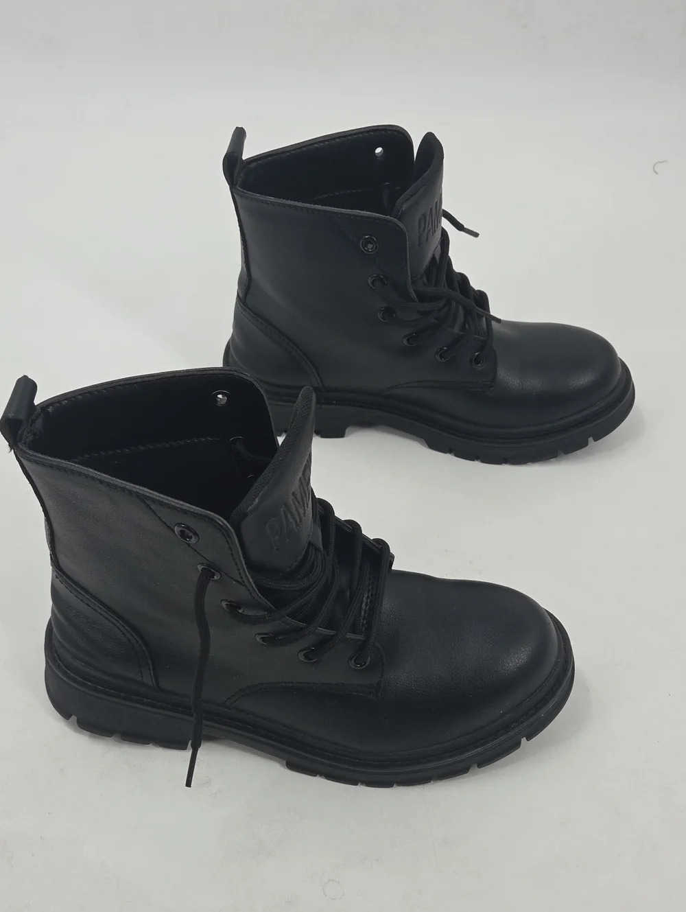 Learher Steel Toe Boots Mens 7 Womens 9